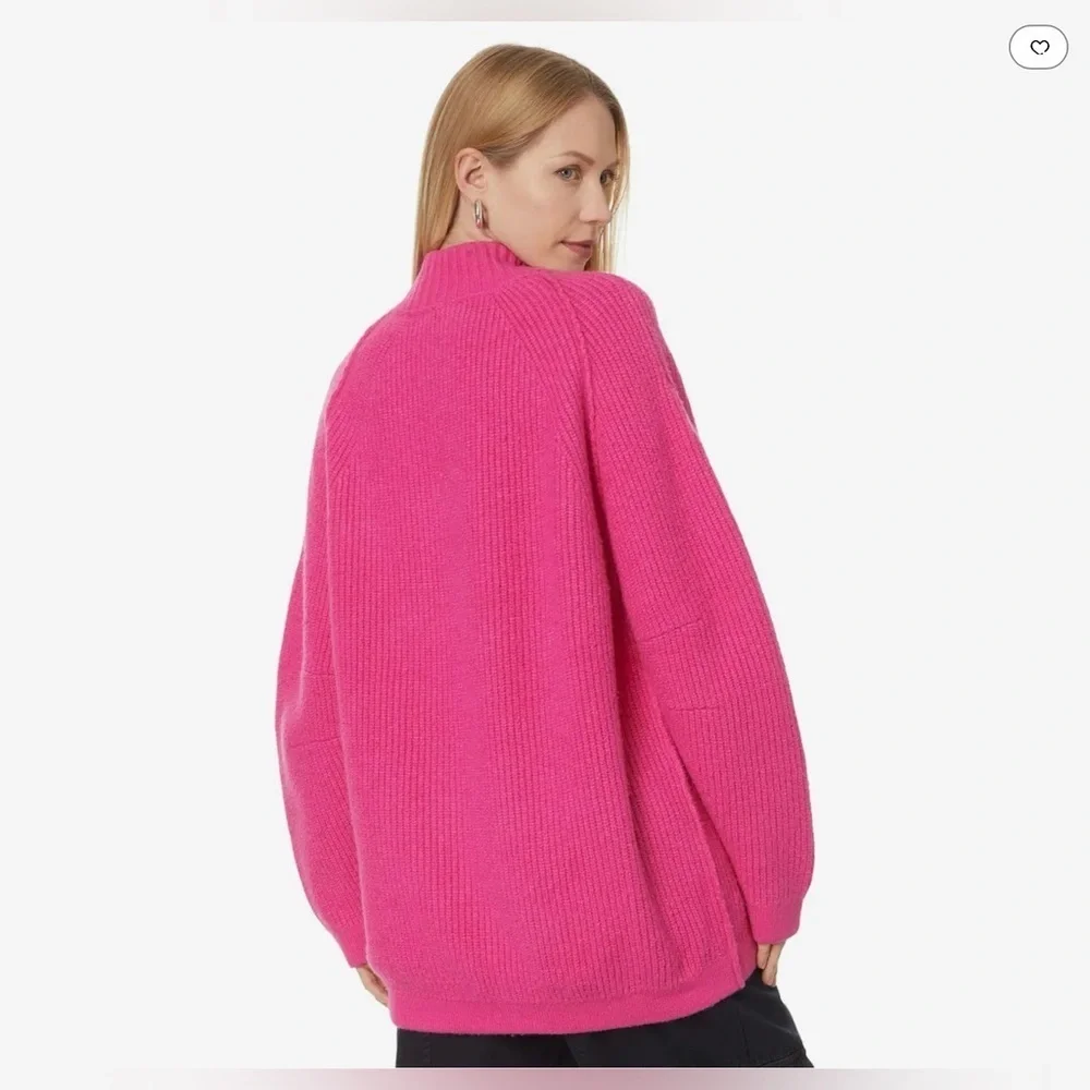 NWT Free People Small Sunbeam Sweater Hot Pink $168 Retail New Oversized - Picture 3 of 7
